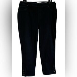 Chico’s  Girlfriend Slim Ankle Dark Blue Jeans 3 Button Hem Size 2.5 US 14 $110